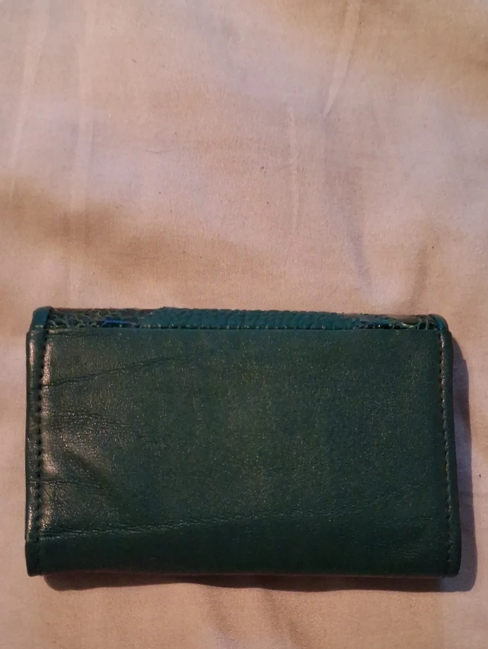 Textured Teal Women's Wallet - Elegant Patchwork Design
